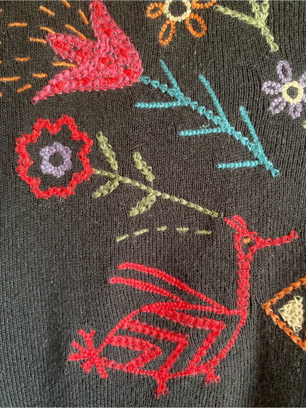 Gudrun Sjoden embroidered flowers and birds 100% Organic Cotton Cardigan Size M - Picture 3 of 11